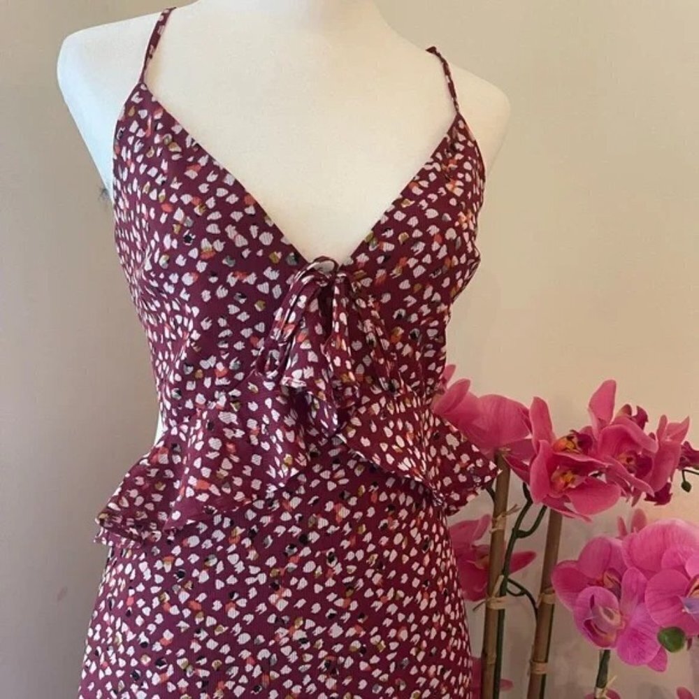 Pretty Floral Summer Dress with Side-Cuts Size Small